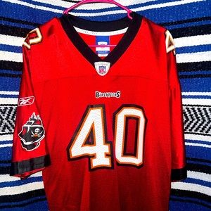 Mike Alstott Tampa Bay Buccaneers authentic Reebok red triple stitched 40 jersey